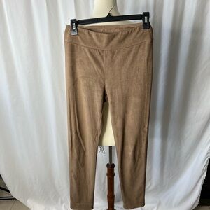 GF Faux Suede Pull-On Leggings – Tan – Size L